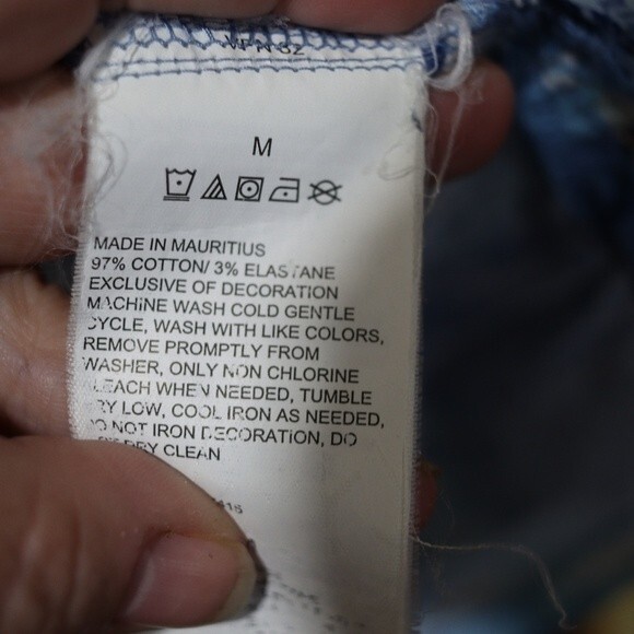 Nautica Blue Sail Classic Fit Stretch Tropical Palm Tree Sail Boat Button Down M - Picture 8 of 9